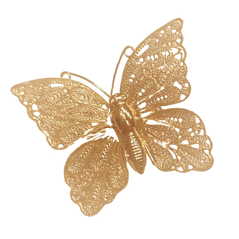 Gold Tone Filigree Butterfly Pin/Brooch